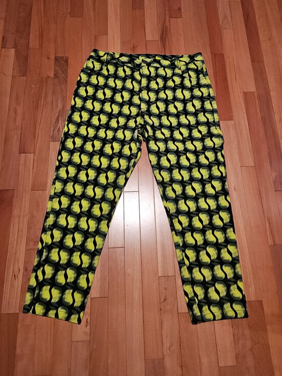 Lucy & Yak Pants - Lucy & Yak Straight Leg Pants in Yellow & Black Fruit Print